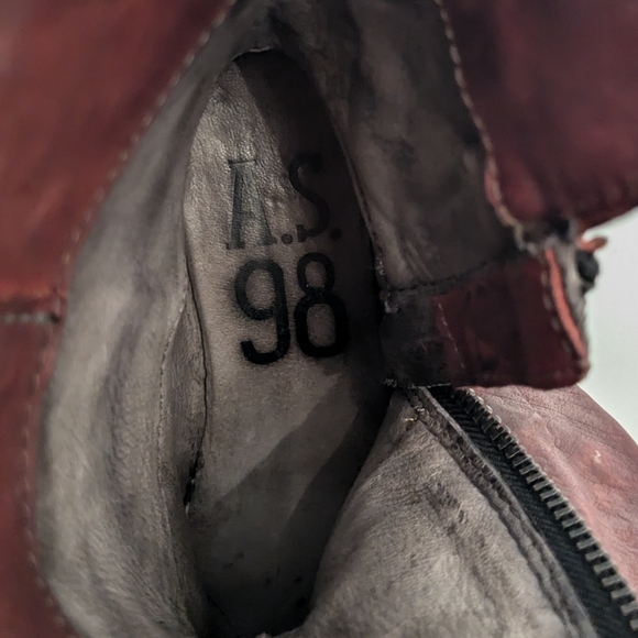 A.S.98 Red Ankle Boots - Picture 6 of 10